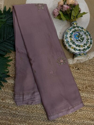 Handwork saree Brown