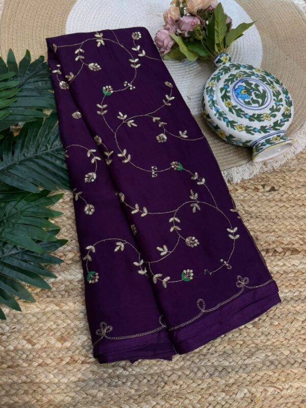 Handwork saree Magenta