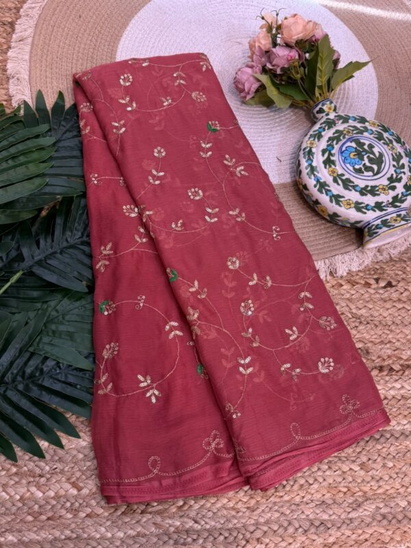 Handwork saree Red