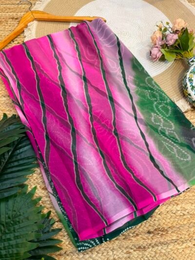 Bandhej leheriya Magenta