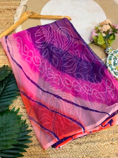 Bandhej leheriya Magenta