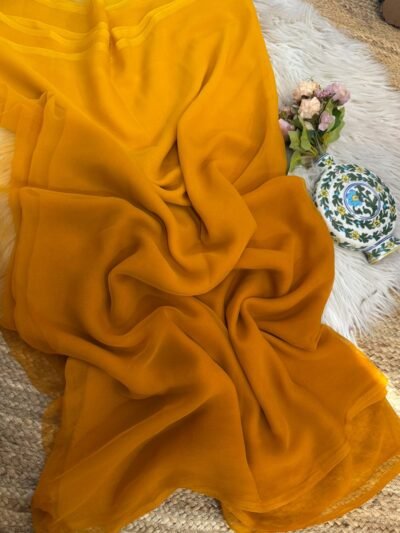 Ombre shaded saree Orange