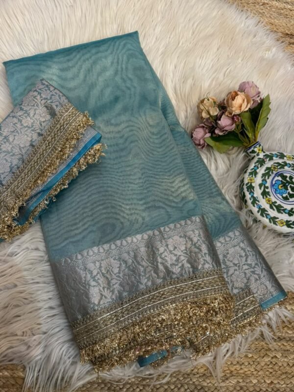 Bijli border saree Yellow