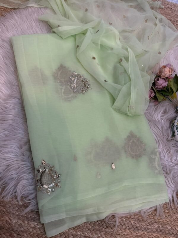 Sequins buta saree Grey