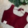 Plain cotton blouse Red