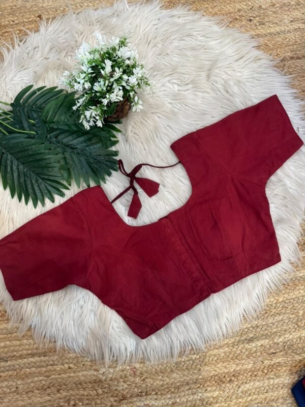 Plain cotton blouse Red