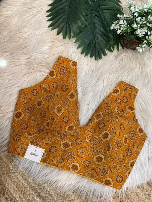 Ajrakh print blouse Orange