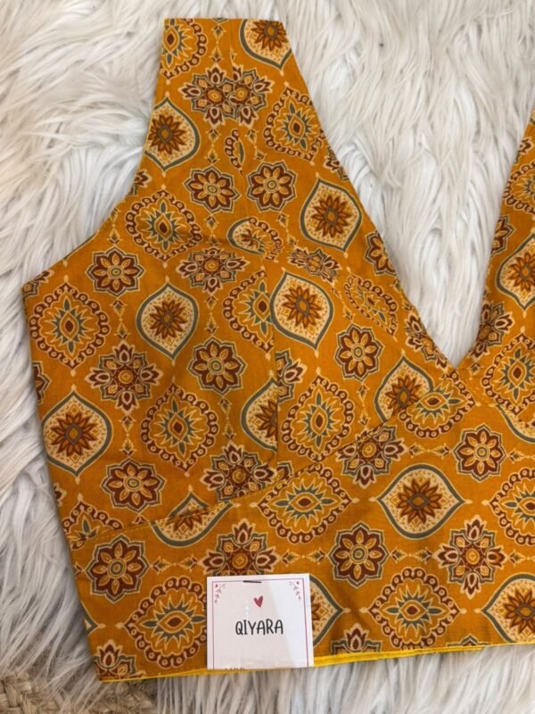 Ajrakh print blouse Orange
