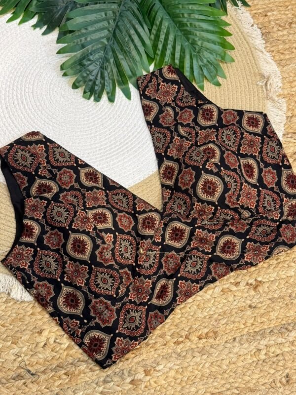 Ajrakh print blouse Brown