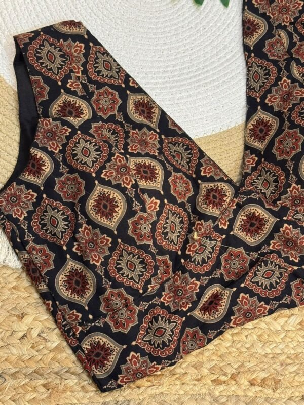 Ajrakh print blouse Brown