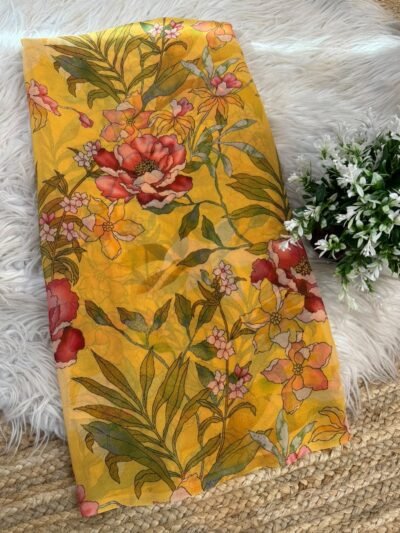 Digital print saree Orange
