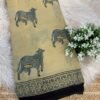 Pure Ajrakh Handblock printed saree Yellow