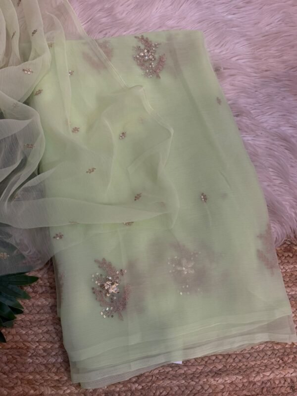 Sequins buta saree Brown