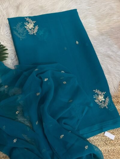 Sequins buta saree Teal