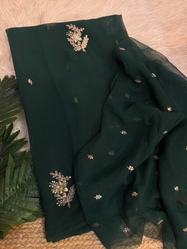 Sequins buta saree Yellow