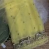 Heavy sequins work saree Yellow