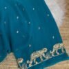 Heavy sequins work saree Teal