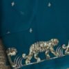 Heavy sequins work saree Teal
