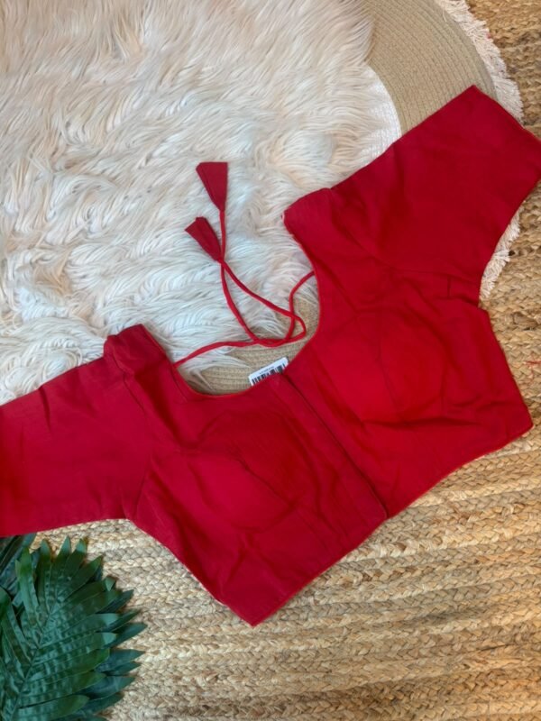 Plain cotton blouse Red