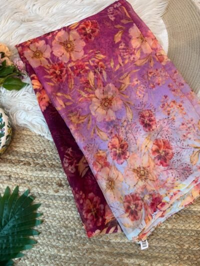 Premium print saree Red