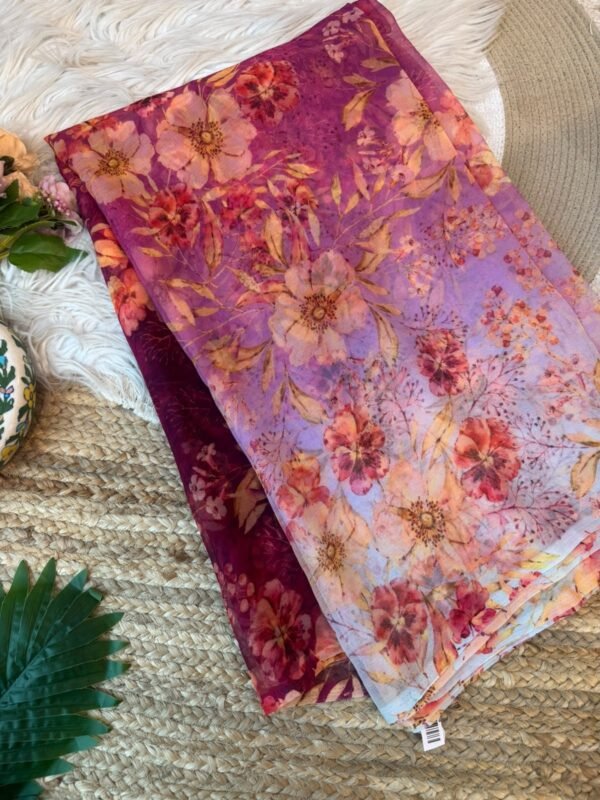 Premium print saree Red