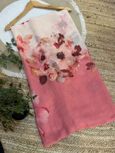 Digital print saree Red