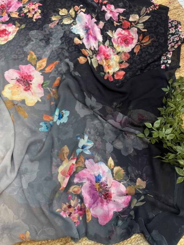 Digital print saree Brown