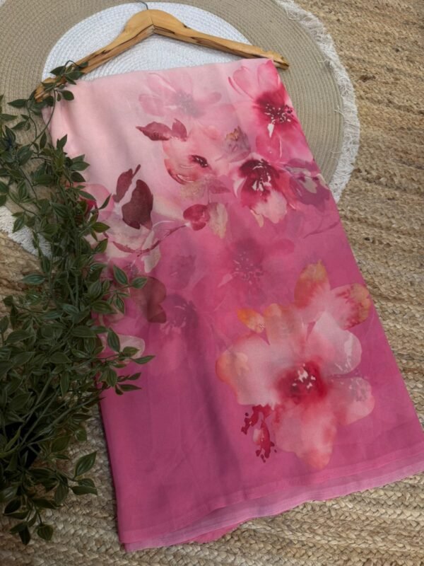 Digital print saree Red