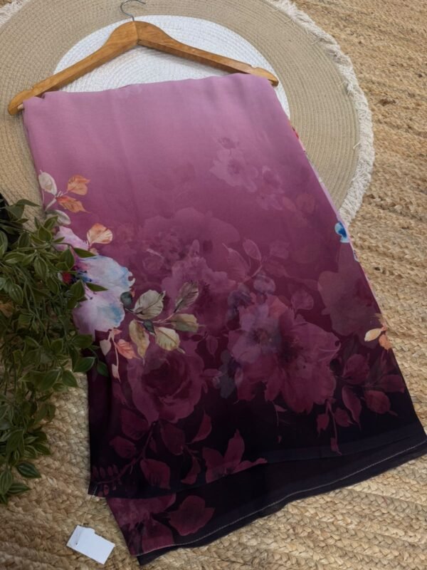 Digital print saree Red