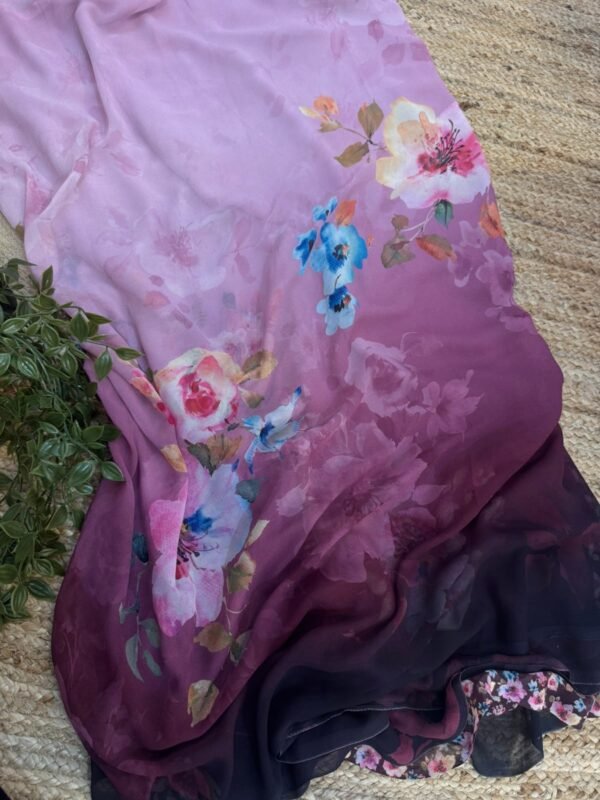 Digital print saree Red