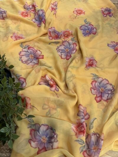 Digital print saree Orange
