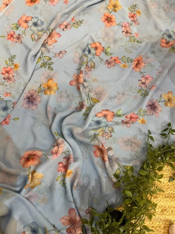 Digital print saree Orange