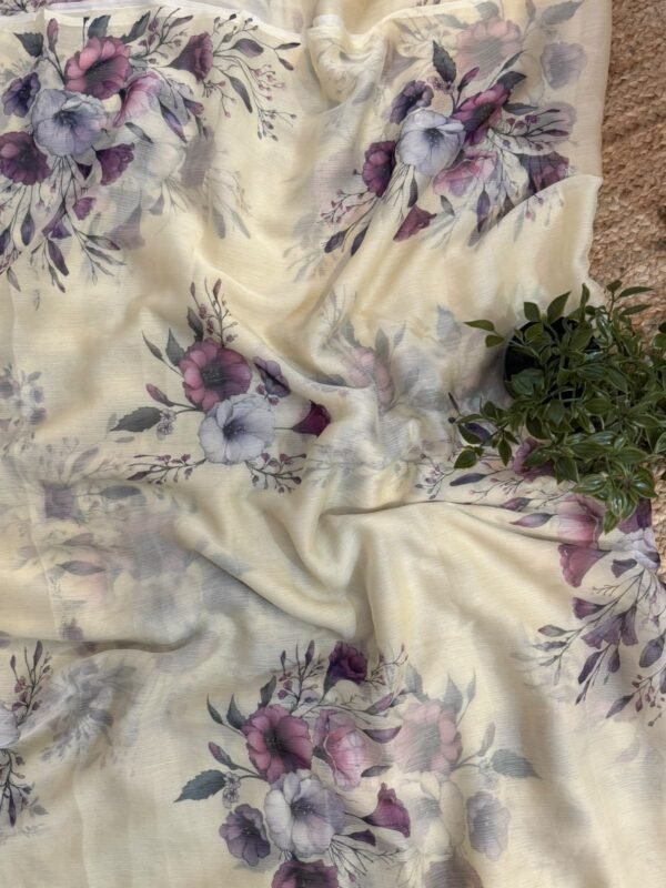 Digital print saree Orange
