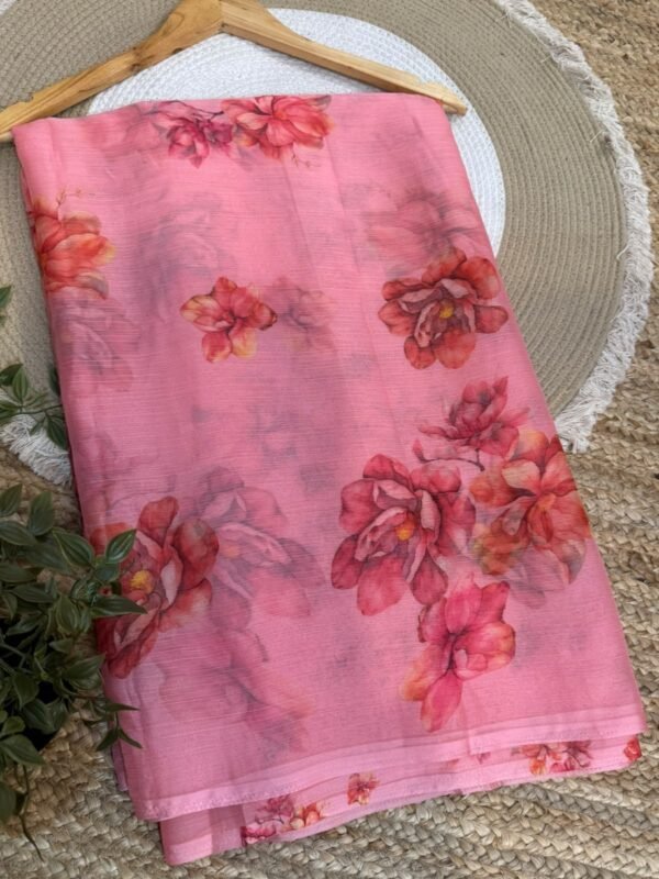 Digital print saree Red