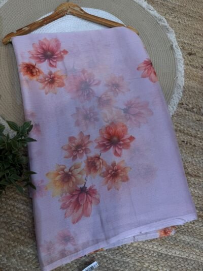 Digital print saree Grey