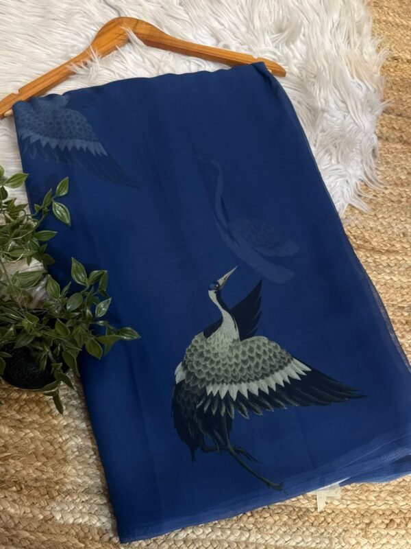 Digital print saree Navy Blue