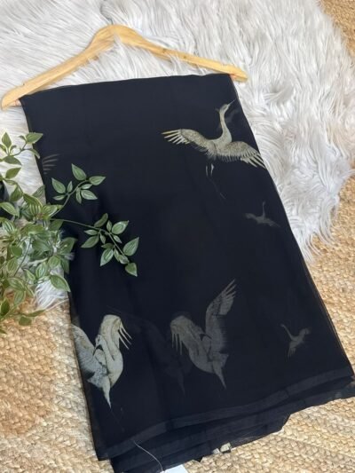 Digital print saree Grey
