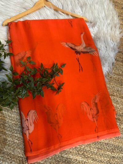 Digital print saree Pink