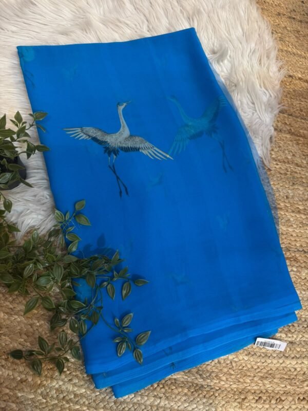 Digital print saree Blue