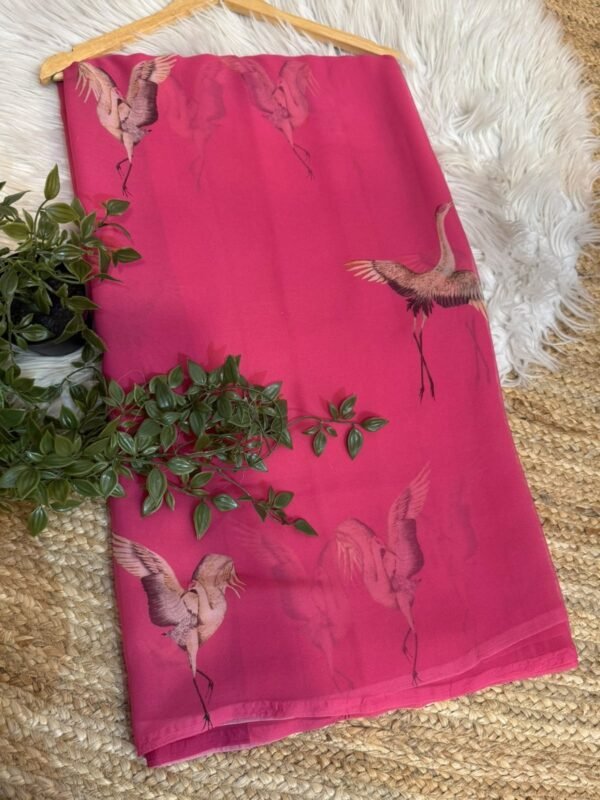 Digital print saree Red