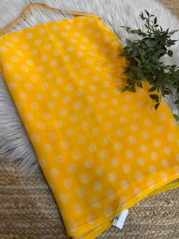 Digital print saree Yellow
