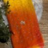 Multi colour jaal work saree Orange