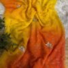 Multi colour jaal work saree Orange