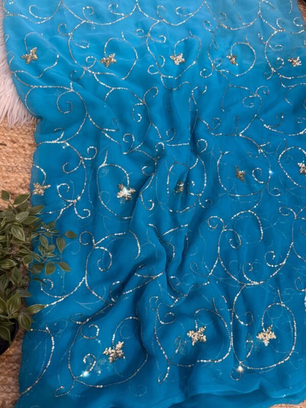 Sequins Jaal work Firozi