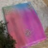 Multicolour saree with sequins buta Pink + Blue