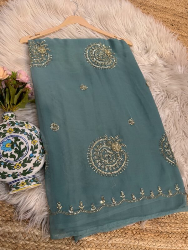 Partywear Saree Grey