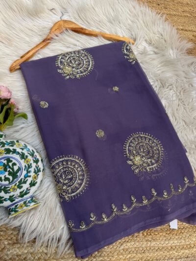 Partywear Saree Lavender