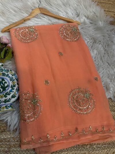 Partywear Saree Peach
