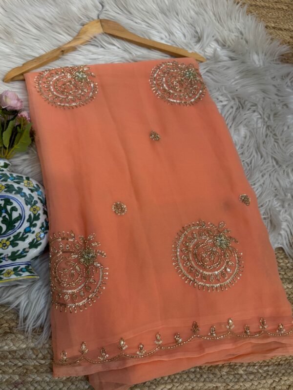 Partywear Saree Peach