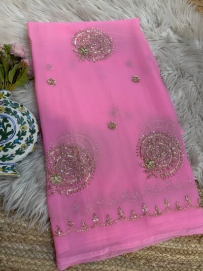 Partywear Saree Baby Pink